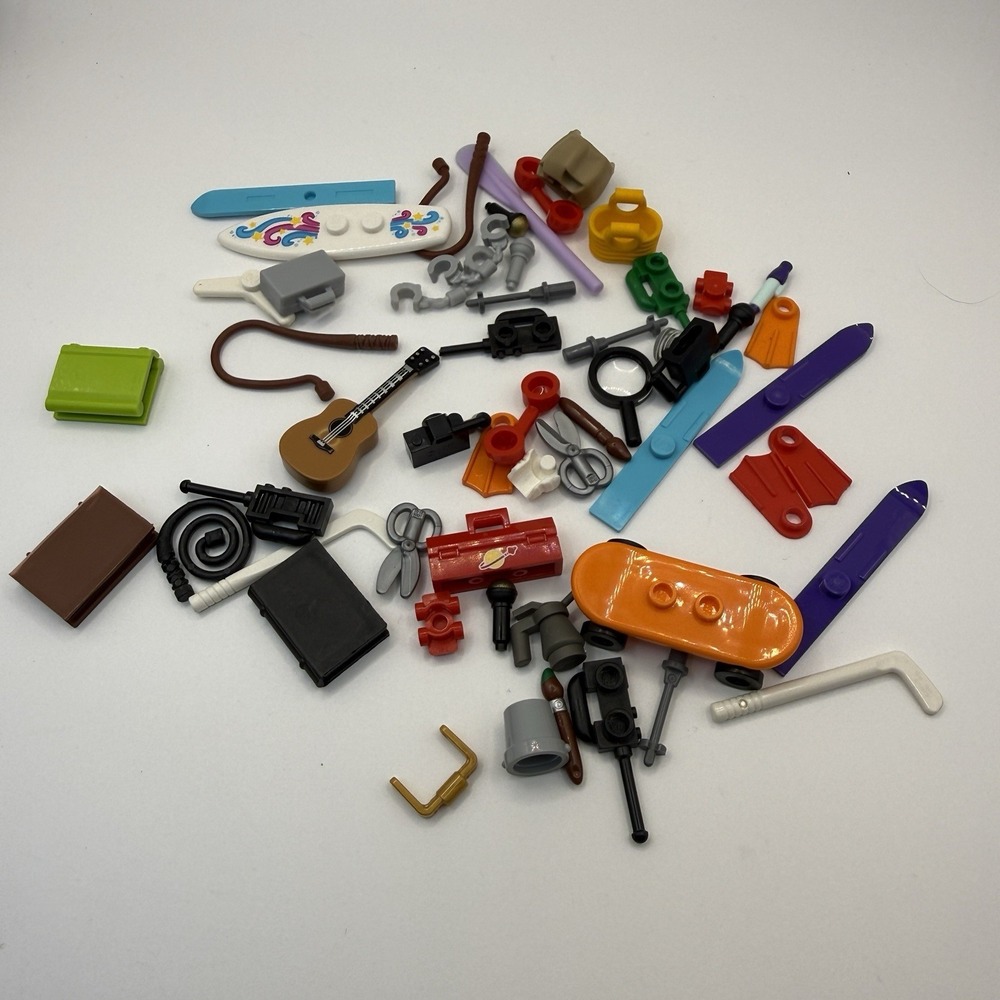 Lego Lot of 50 Minifigure Accessories Holdable/ Wearable Suitcase Guitar 001
